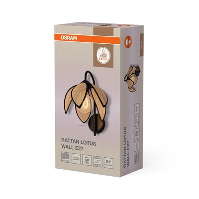 Decor Rattan Lotus Wall E27 Brown