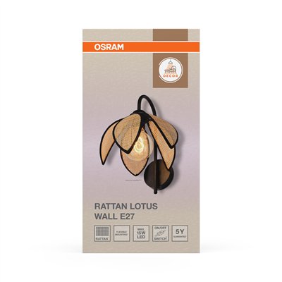 Decor Rattan Lotus Wall E27 Brown