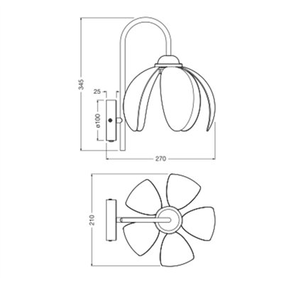 Decor Rattan Lotus Wall E27 Brown