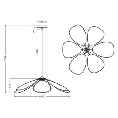 Decor Rattan Daisy Pendant 580 E27 Brown