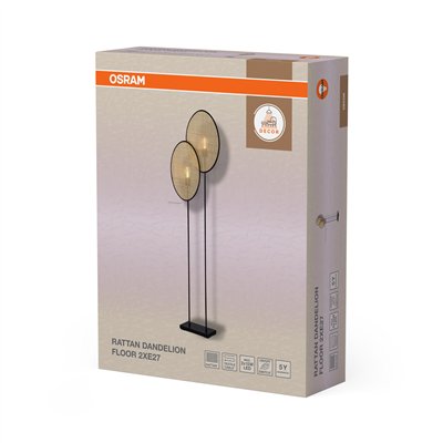 Decor Rattan Dandelion Floor 2XE27 Brown