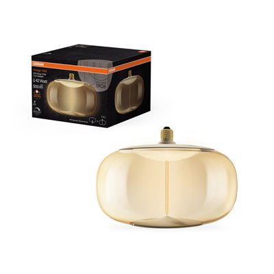 VINTAGE 1906 LED BIG DECORATIVE BULB WITH FILAMENT-MAGNETIC STYLE DIMMABLE 12W 818 Amber E27