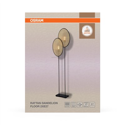 Decor Rattan Dandelion Floor 2XE27 Brown