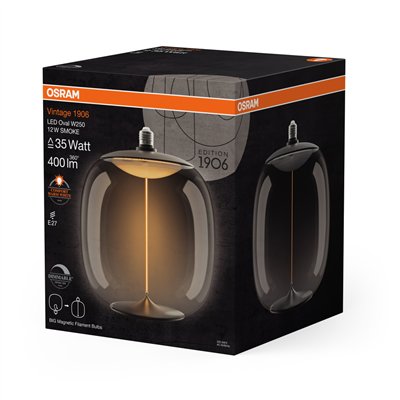 VINTAGE 1906 LED BIG DECORATIVE BULB WITH FILAMENT-MAGNETIC STYLE DIMMABLE 12W 818 Smoke E27