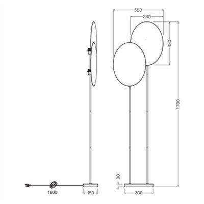 Decor Rattan Dandelion Floor 2XE27 Brown