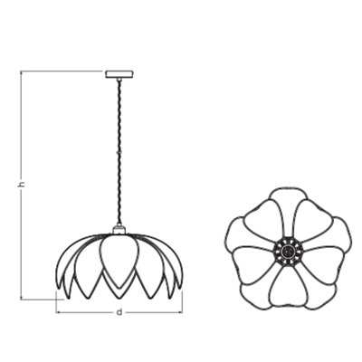 Decor Rattan Lotus Pendant 480 E27 Brown