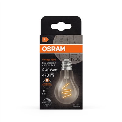 Vintage 1906 LED CLASSIC A,B,P SLIM FILAMENT DIMMABLE 4.6W 922 Clear E27