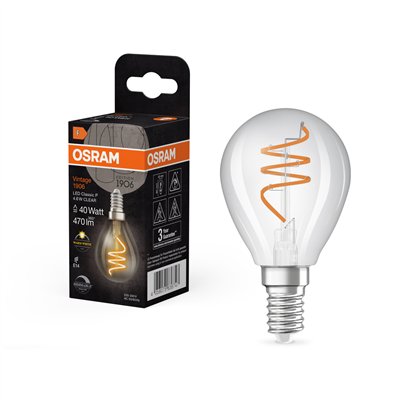Vintage 1906 LED CLASSIC A,B,P SLIM FILAMENT DIMMABLE 4.6W 927 Clear E14