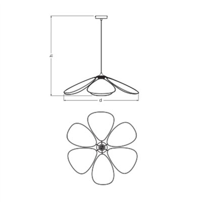 Decor Rattan Daisy Pendant 690 E27 Brown