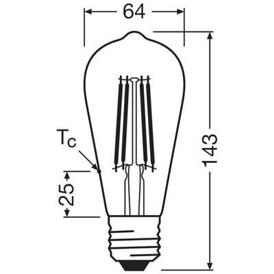 Vintage 1906 LED CLASSIC EDISON DIM 7.2W 824 Gold E27