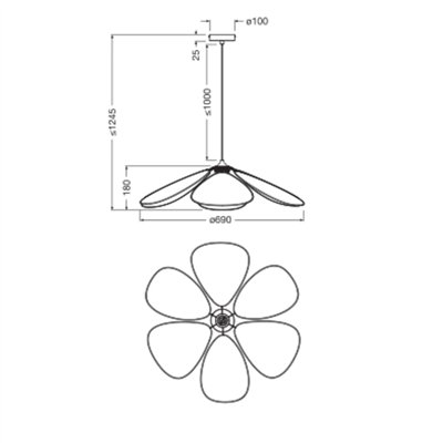 Decor Rattan Daisy Pendant 690 E27 Brown