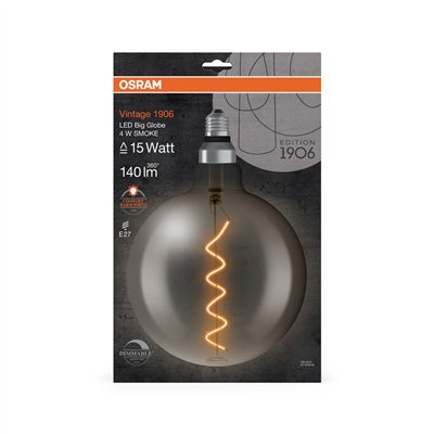 Vintage 1906 LED CLASSIC Globe Dimmable 4W 818 Smoke E27