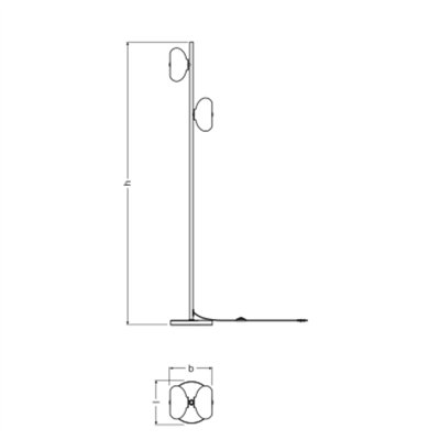 Decor Smoke Glass Floor 2xE14 Black