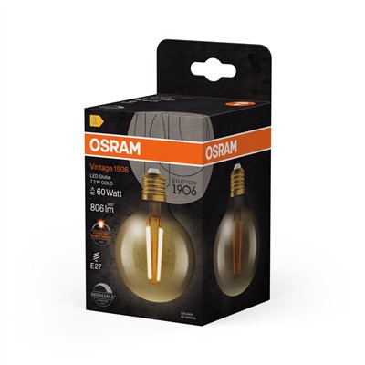Vintage 1906 LED CLASSIC Globe Dimmable 7.2W 824 Gold E27