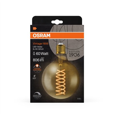 Vintage 1906 LED CLASSIC Globe Dimmable 8.8W 824 Gold E27