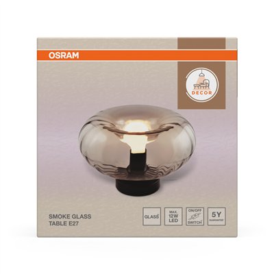 Decor Smoke Glass Table E27 Black