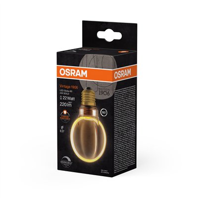 VINTAGE 1906 LED CLASSIC GLOBE O - SHAPE FILAMENT 4W 818 Gold E27