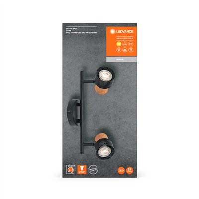 DECOR SPOT CORK BLACK 2x3.4W 927 DIM