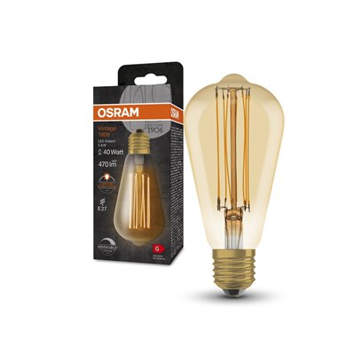 Vintage 1906 LED CLASSIC SLIM FILAMENT EDISON DIMMABLE 5.8W 822 Gold E27