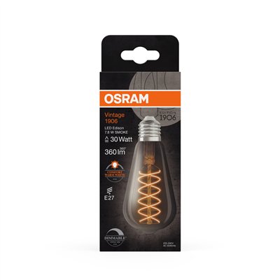 Vintage 1906 LED CLASSIC SLIM FILAMENT EDISON DIMMABLE 7.8W 818 Smoke E27