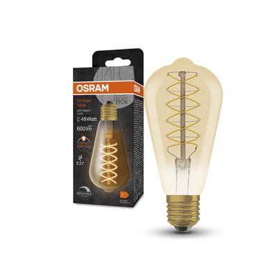 Vintage 1906 LED CLASSIC SLIM FILAMENT EDISON DIMMABLE 7W 822 Gold E27