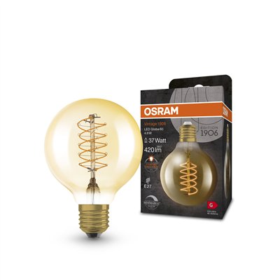 Vintage 1906 LED CLASSIC SLIM FILAMENT Globe DIMMABLE 4.8W 822 Gold E27