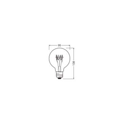 Vintage 1906 LED CLASSIC SLIM FILAMENT Globe DIMMABLE 4.8W 827 Clear E27