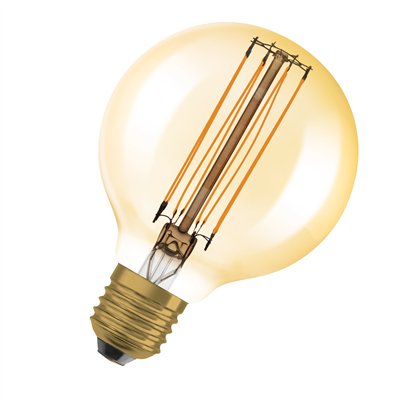 Vintage 1906 LED CLASSIC SLIM FILAMENT Globe DIMMABLE 5.8W 822 Gold E27