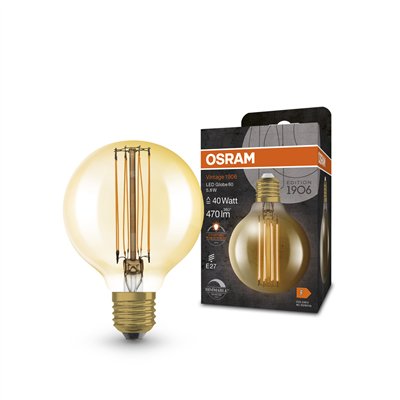 Vintage 1906 LED CLASSIC SLIM FILAMENT Globe DIMMABLE 5.8W 822 Gold E27