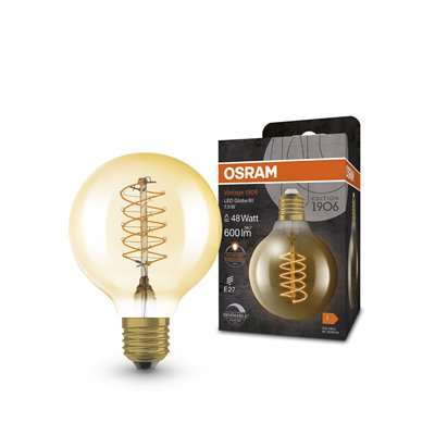 Vintage 1906 LED CLASSIC SLIM FILAMENT Globe DIMMABLE 7W 822 Gold E27