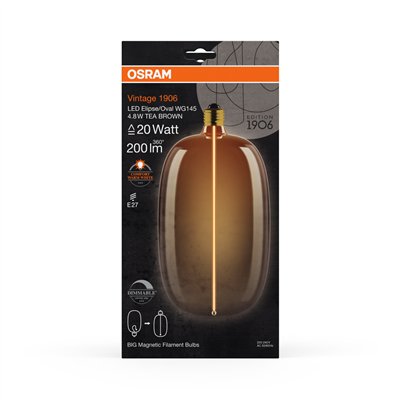 VINTAGE 1906 LED DECORATIVE BULB WITH FILAMENT-MAGNETIC STYLE DIMMABLE 4.8W 818 Tea Brown E27