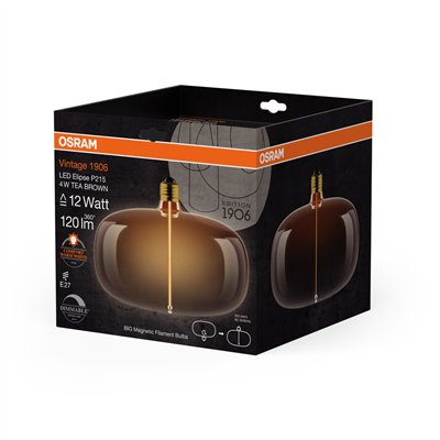 VINTAGE 1906 LED DECORATIVE BULB WITH FILAMENT-MAGNETIC STYLE DIMMABLE 4W 818 Tea Brown E27