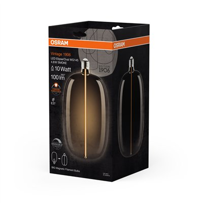 VINTAGE 1906 LED DECORATIVE BULB WITH FILAMENT-MAGNETIC STYLE DIMMABLE 4.8W 818 Smoke E27