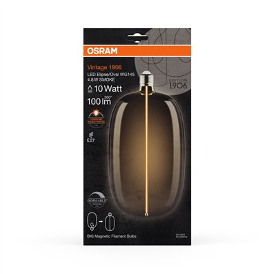 VINTAGE 1906 LED DECORATIVE BULB WITH FILAMENT-MAGNETIC STYLE DIMMABLE 4.8W 818 Smoke E27