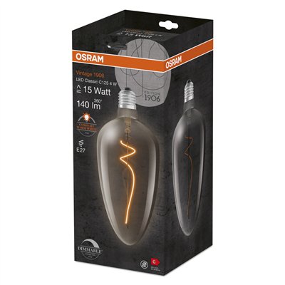 Vintage 1906 LED Special Shapes Dimmable 4W 818 Smoke E27