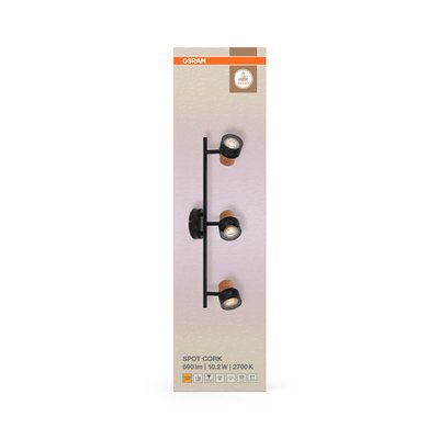 DECOR SPOT CORK BLACK 3x3.4W 927 DIM