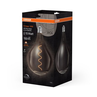 Vintage 1906 LED Special Shapes Dimmable 4.5W 817 Smoke E27