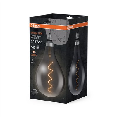 Vintage 1906 LED Special Shapes Dimmable 4W 818 Smoke E27