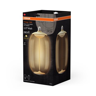 Vintage 1906® LED BIG DECORATIVE BULB WITH FILAMENT-MAGNETIC STYLE 4W 827 Amber E27