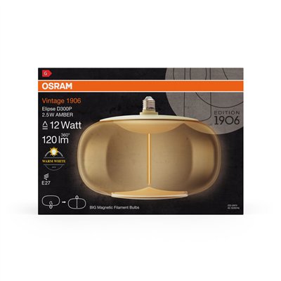 Vintage 1906® LED BIG DECORATIVE BULB WITH FILAMENT-MAGNETIC STYLE 2.5W 827 Amber E27