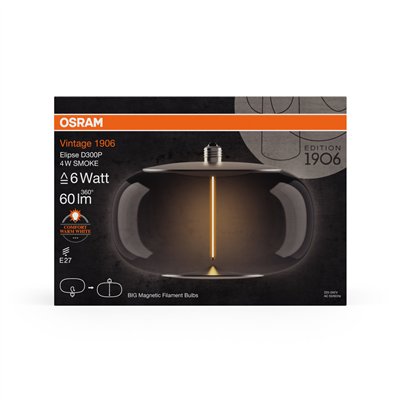 Vintage 1906® LED BIG DECORATIVE BULB WITH FILAMENT-MAGNETIC STYLE 4W 818 Smoke E27