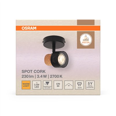 DECOR SPOT CORK BLACK 1x3.4W 927 DIM