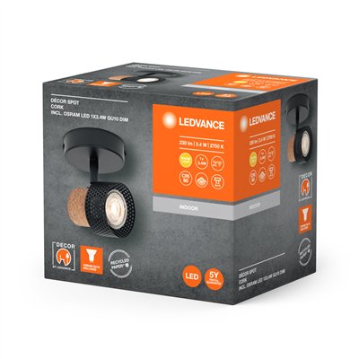 DECOR SPOT CORK BLACK 1x3.4W 927 DIM
