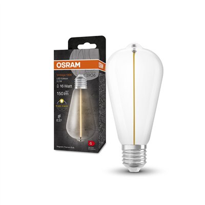 Vintage 1906® LED CLASSIC A, Globe and EDISON WITH FILAMENT-MAGNETIC STYLE 2.2W 827 Clear E27