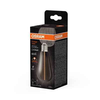 Vintage 1906® LED CLASSIC A, Globe and EDISON WITH FILAMENT-MAGNETIC STYLE 2.2W 818 Smoke E27