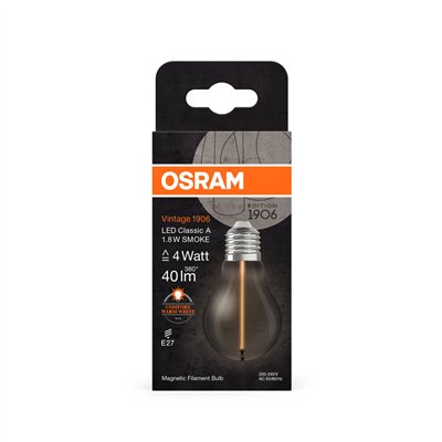 Vintage 1906® LED CLASSIC A, Globe and EDISON WITH FILAMENT-MAGNETIC STYLE 1.8W 818 Smoke E27
