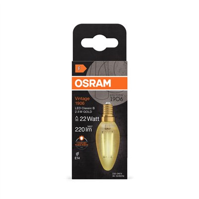 Vintage 1906® LED CLASSIC B 2.5W 824 Gold E14