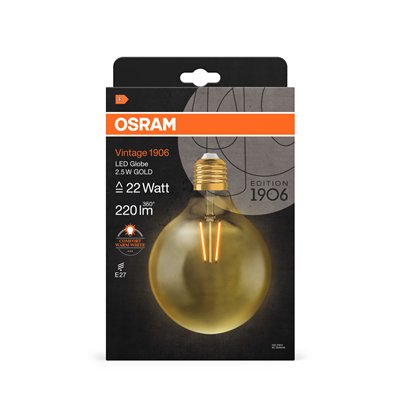 Vintage 1906® LED CLASSIC GLOBE 2.5W 824 Gold E27