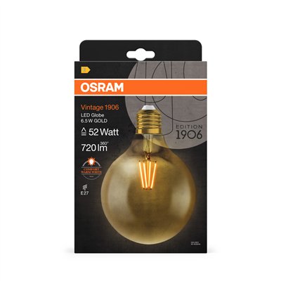 Vintage 1906® LED CLASSIC GLOBE 6.5W 824 Gold E27