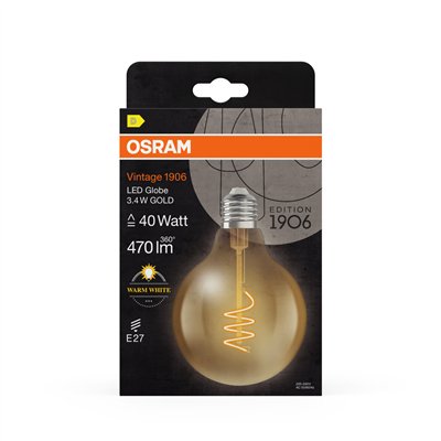 Vintage 1906® LED CLASSIC GLOBE 3.4W 827 Gold E27
